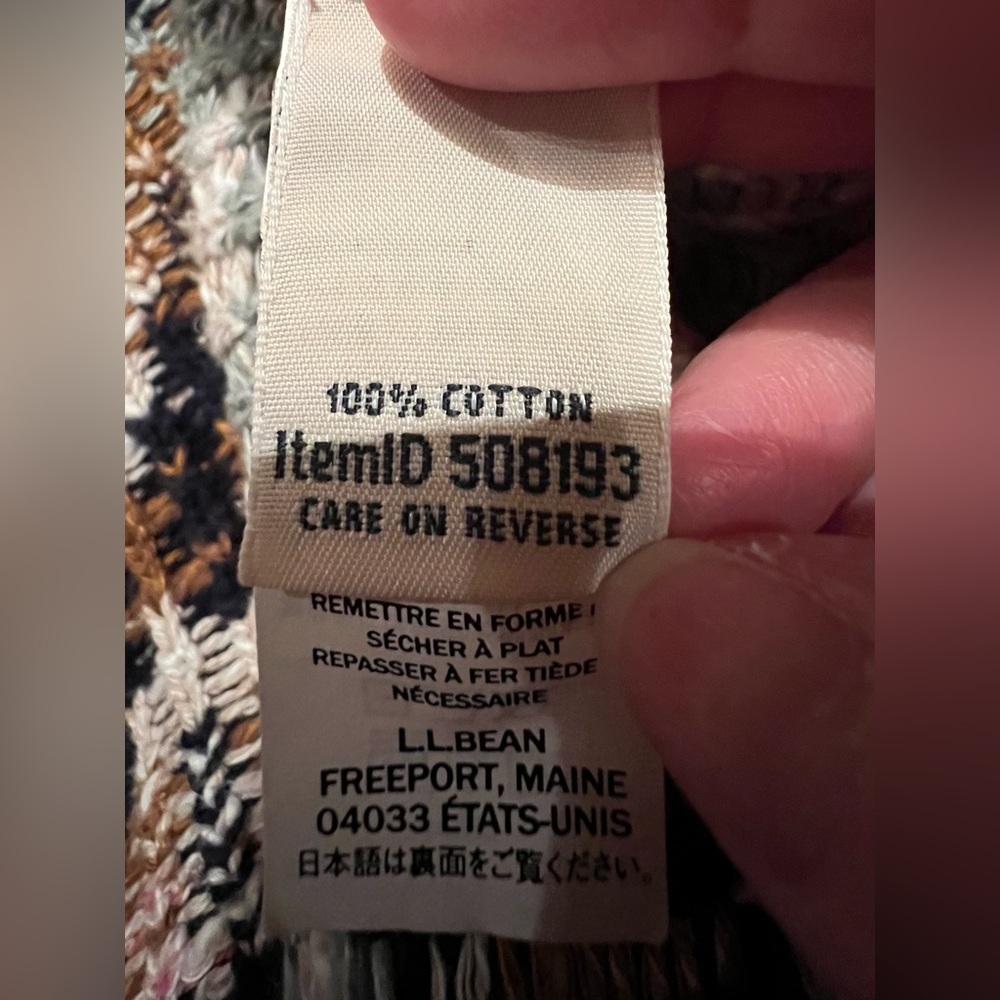LL Bean Woman's Small Petite Cotton Ragg Sweater Open Cardigan Fair Isle 508193 - Picture 11 of 15